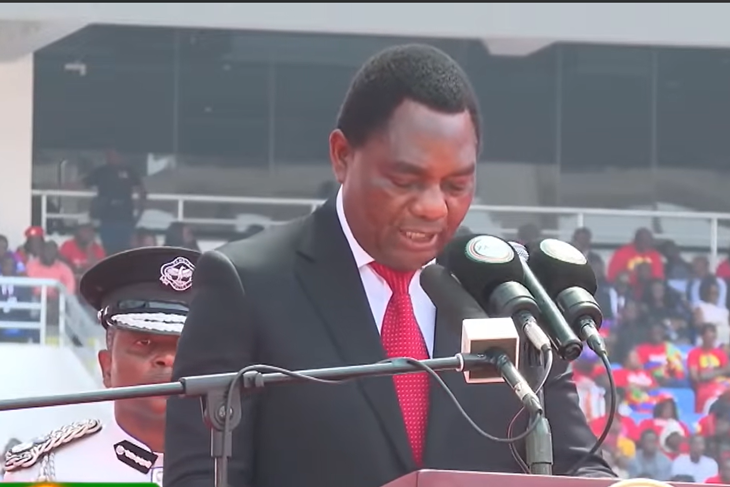 Zambia president sworn in for second term while opponent detained