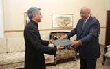 THREE ENVOYS PRESENT CREDENTIALS TO KING LETSIE III