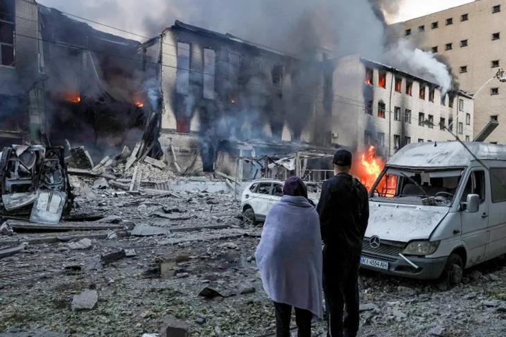 Russian strikes on Ukraine’s Kyiv kill at least two people